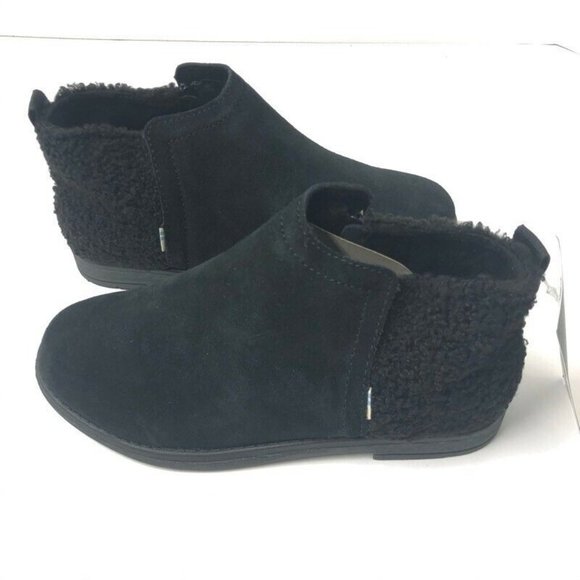 Toms Girl's Deia Black Side Zip Ankle Booties - Picture 2 of 9